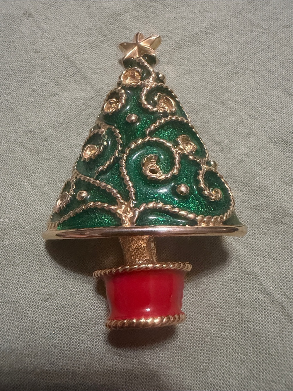 Festive Green and Red Decorative Christmas Tree Accent